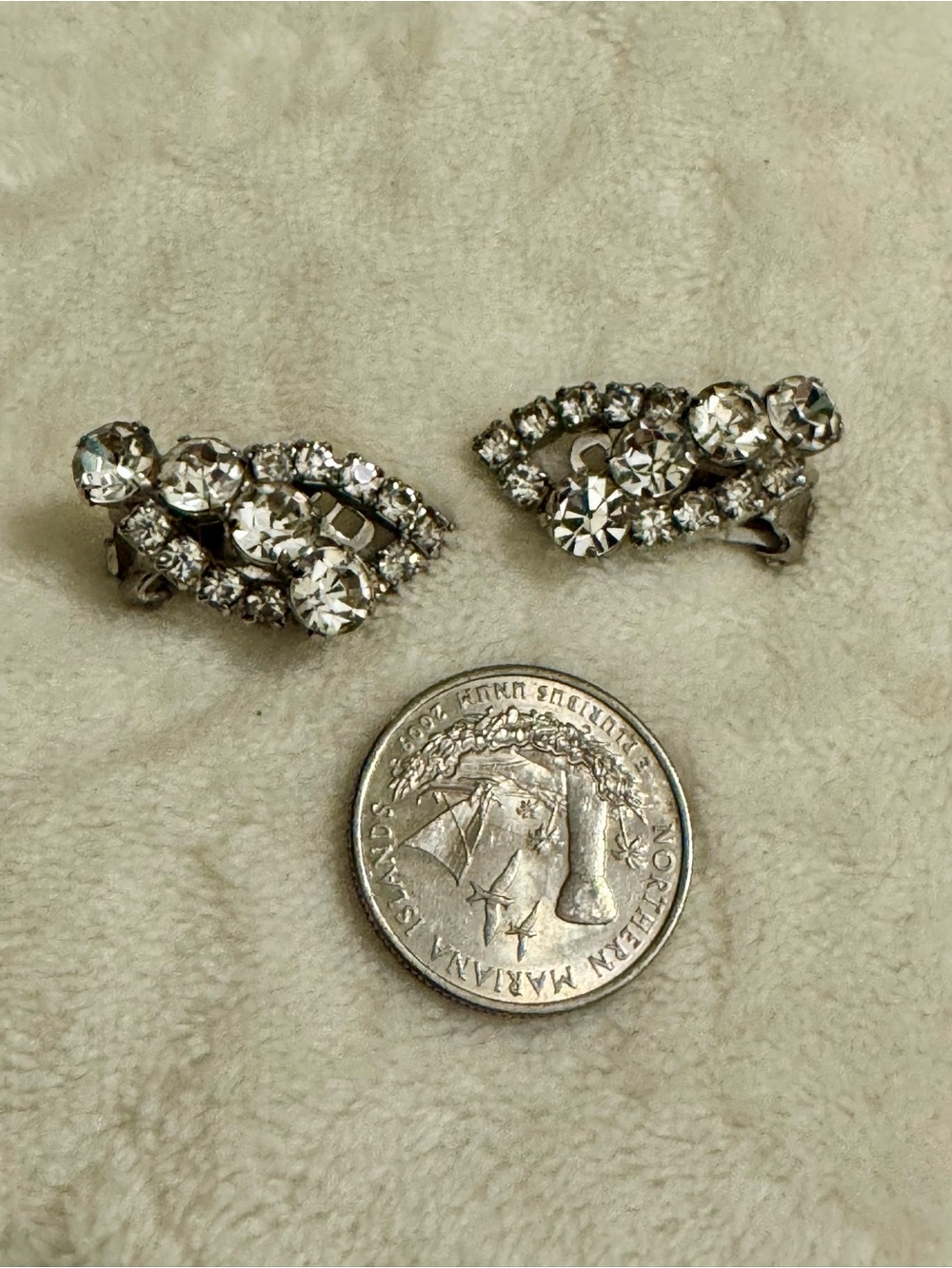 Crystal Clip-On Earrings - Clear Rhinestone Sparkle